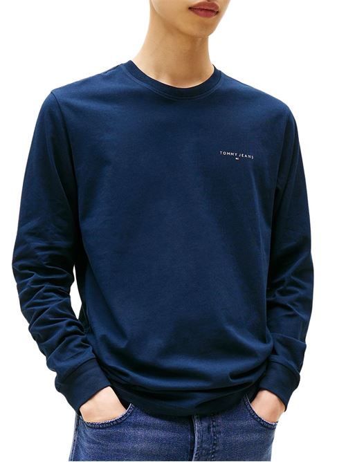 T-shirt manica lunga in cotone blu Tommy Jeans | DM0DM21594C1G